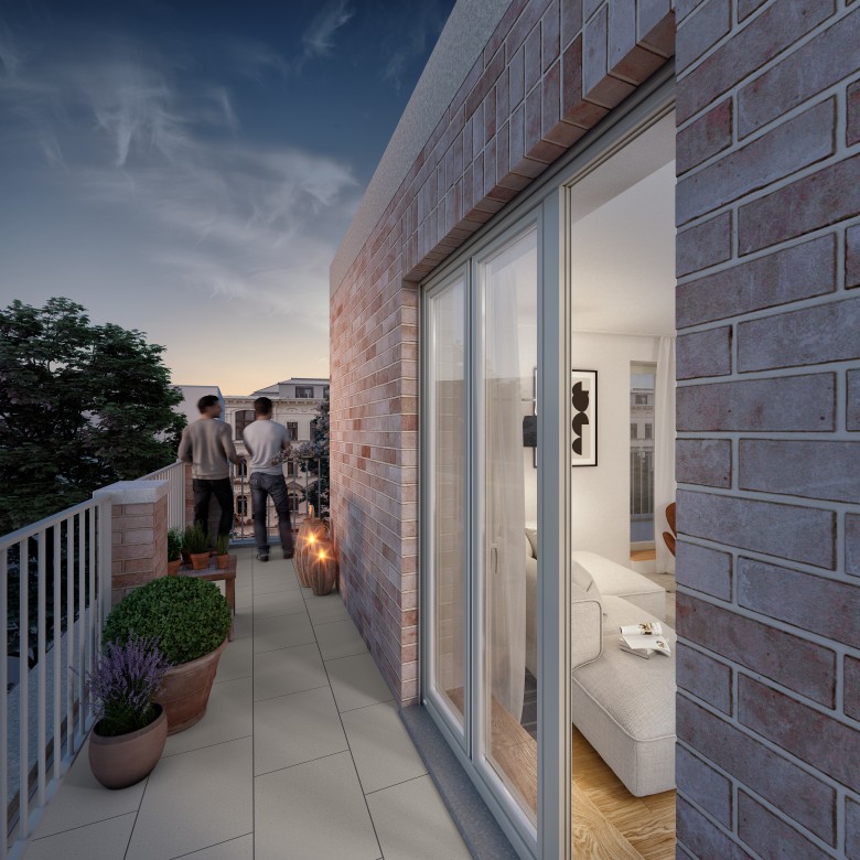 Luxuriöses penthouse mit Blick auf Riehmers Hofgarten